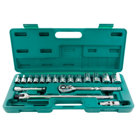Набор головок торцевых 12-гранных дюймовых 1/2"DR, SAE 3/8"-1.1/4", 19 предметов, Jonnesway S05H4219S