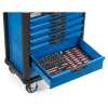 Тележка синяя с набором инструментов, 277 предметов, KraftWell KRW-TTB+SET277