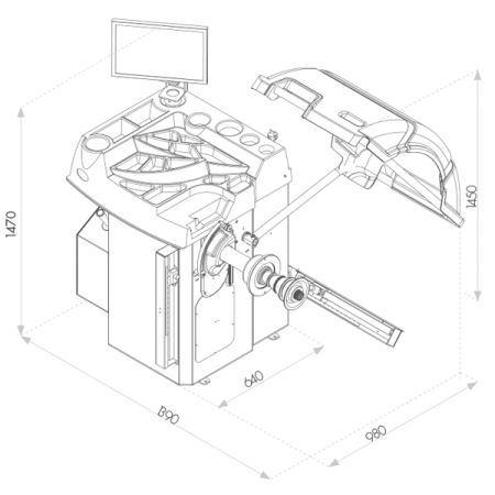 Балансировочный стенд автомат с ЖК-монитором и диагностикой, серый, BRIGHT CB78P