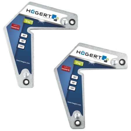 Магнитный угольник для сварки L-образный, 9 кг, 2 шт, HOEGERT HT3B665