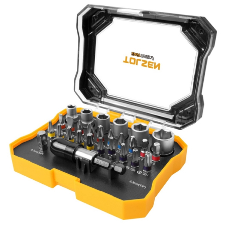 Набор вставок (бит) 1/4", SL, PH, PZ, Hex, Torx, TorxTR, 28 предметов, TOLSEN TT20376