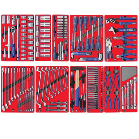 Набор инструментов "МАСТЕР" для тележки, 11 ложементов, 205 предметов, МАСТАК 5-00205