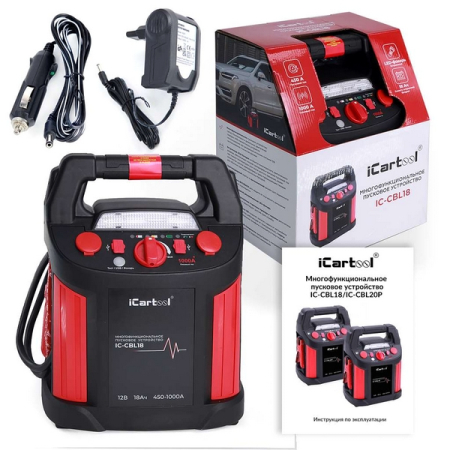 Пусковое устройство 12 В, 18 Ач, 450/1000 А, iCarTool IC-CBL18