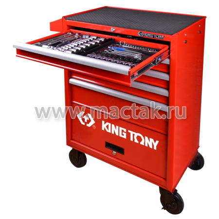 Тележка инструментальная на колесах, 5 ящиков и отсек King Tony 87432-5B