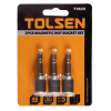 Набор головок для шуруповерта шестигранных 1/4", 10 мм, 48 мм, магнитных, 3 предмета TOLSEN TT77825 Набор головок для шуруповерта шестигранных 1/4", 10 мм, 48 мм, магнитных, 3 предмета TOLSEN TT77825