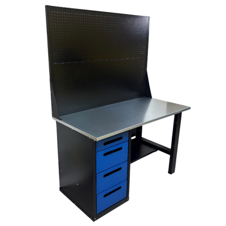 Верстак инструментальный однотумбовый, двойной экран, Great Wolf GWT-V1400BL2