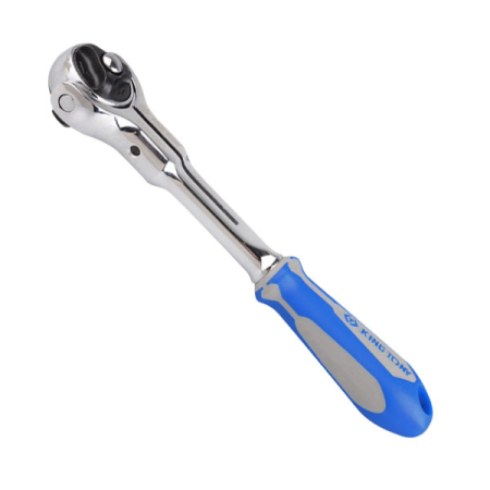 Трещотка 1/4 дюйма 72 зубца дисковая поворотная, кнопочный фиксатор King Tony 2752-06G