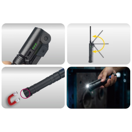 KING TONY 9TA268A Фонарь светодиодный, шарнирный, магнит, 3 элемента, Li-Ion, 3,7В KING TONY 9TA268A Фонарь светодиодный, шарнирный, магнит, 3 элемента, Li-Ion, 3,7В