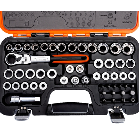 BAHCO S530T Набор торцевых головок проходных, 53 предмета