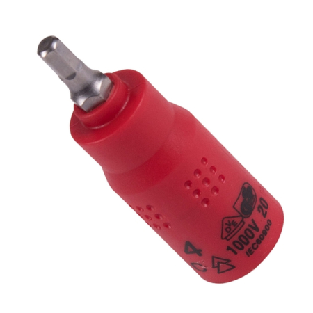 KING TONY 2035VE04 Торцевая насадка (бита) диэлектрическая 1/4", HEX H4, L=54 мм