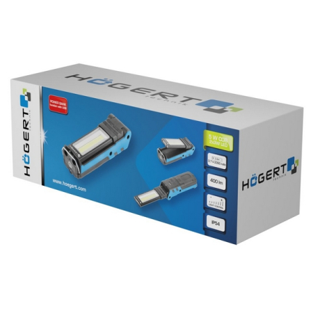 Фонарь светодиодный 5W COB + 2x3W LED, раскладной, HOEGERT HT1E40