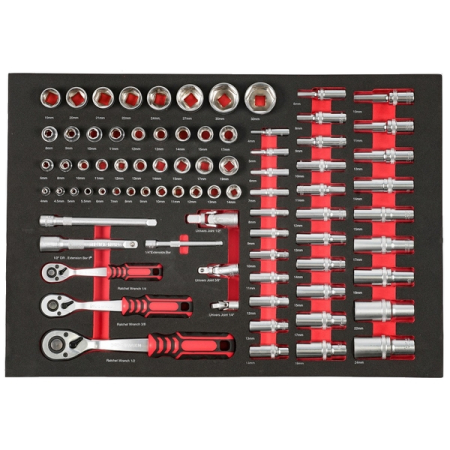 Тележка серая с набором инструментов, 277 предметов, KraftWell KRW-TTG+SET277