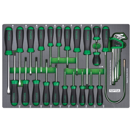 Тележка с набором инструментов, 213 предметов, 7 ящиков, черная, TOPTUL GE-21351