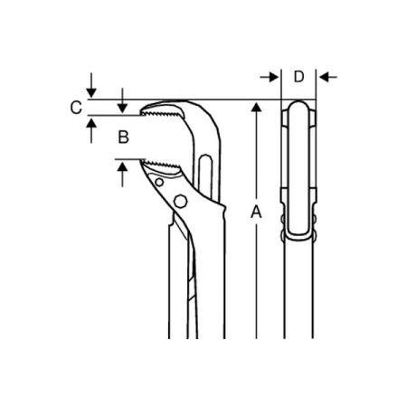Ключ трубный быстрорегулируемый, 320 мм, захват 1”, BAHCO 1610