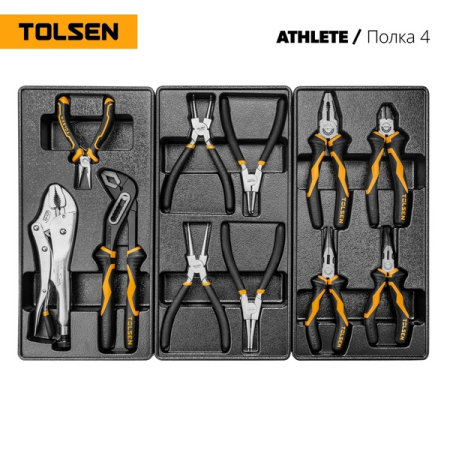 Набор инструментов ATHLETE в черной тележке, 189 предметов, TOLSEN TT85412