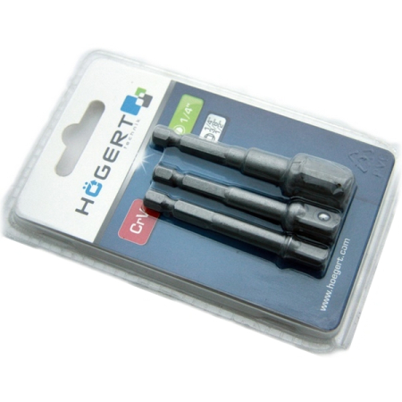 Набор держателей торцевых головок для шуруповерта, 1/4", 3/8", 1/2" HOEGERT HT1S445