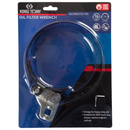 KING TONY 9AE31X-145 Съемник масляных фильтров, 125-145 мм, ленточный
