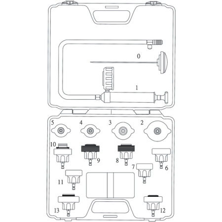 Набор инструментов для тестирования герметичности системы охлаждения, 14 предметов, JTC-1005