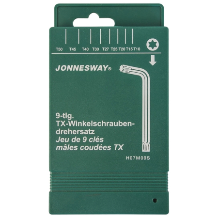 Набор ключей торцевых TORX T10-T50, 9 предметов, Jonnesway H07M09S