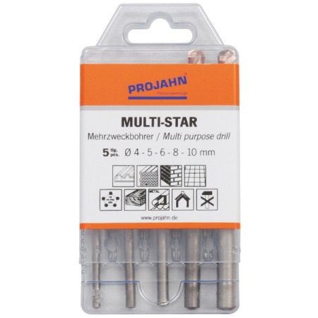 Набор сверл универсальных MULTI-STAR 4-10 мм, 5 предметов, Projahn 57002