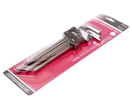 Набор ключей шестигранных 1.5-10мм удлиненных 9 предметов JTC