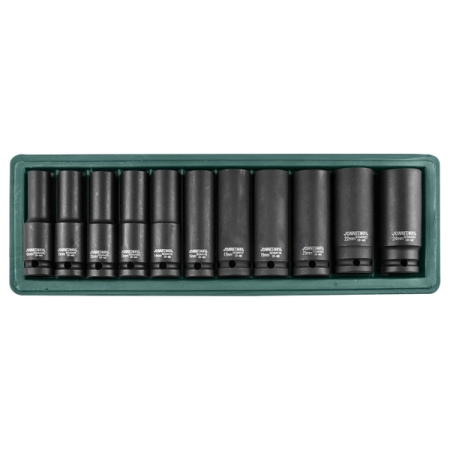 Набор головок ударных глубоких 1/2"DR, 10-24 мм, 11 предметов, Jonnesway S03AD4111S