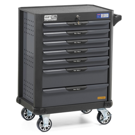 Тележка серая с набором инструментов, 277 предметов, KraftWell KRW-TTG+SET277