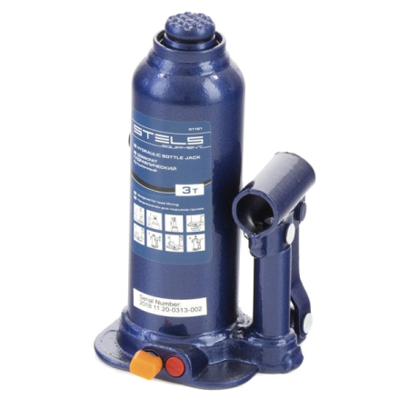 Домкрат гидравлический бутылочный, 3 т, 188-363 мм, Stels 51161