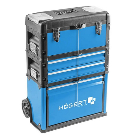 Ящик для инструментов на колесах трехмодульный HOEGERT HT7G080