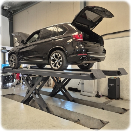 Nordberg N635-5,5B_380_H Подъемник ножничный электрогидравлический для сход-развала, 5.5 т, заглубляемый, 2 уровня, синий