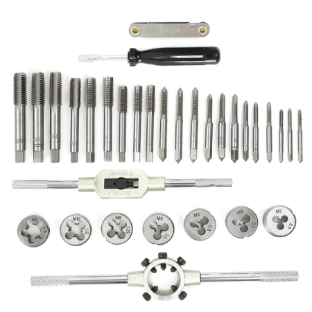 Набор метчиков и плашек, М3-М12, 32 предмета, Car-Tool CT-W032