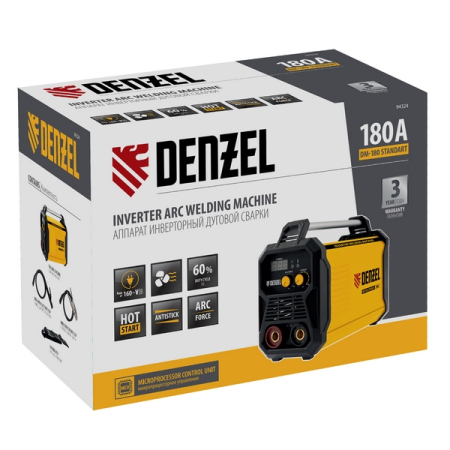 Аппарат инверторный дуговой сварки, 180 А, Denzel DM-180 Standart