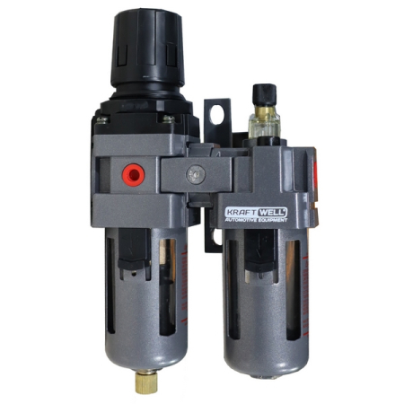 Фильтр-редуктор-лубрикатор, 1/4", KraftWell KRW-FRL14C