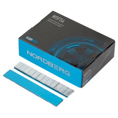 NORDBERG W5FS4 Грузики самоклеящиеся (12x5г, L=14см) Fe квадратные, 50 лент