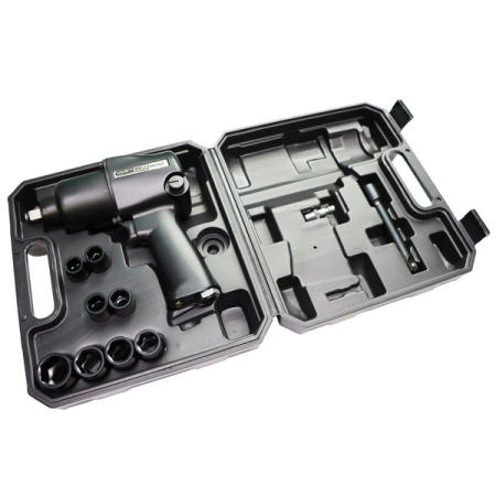 Гайковерт пневматический ударный 1/2”, 780 Нм, с комплектом головок, KraftWell KRW750IW-T