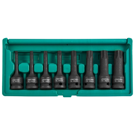 Набор насадок торцевых ударных 1/2"DR TORX, T30-T80, 8 предметов, Jonnesway S06A408S