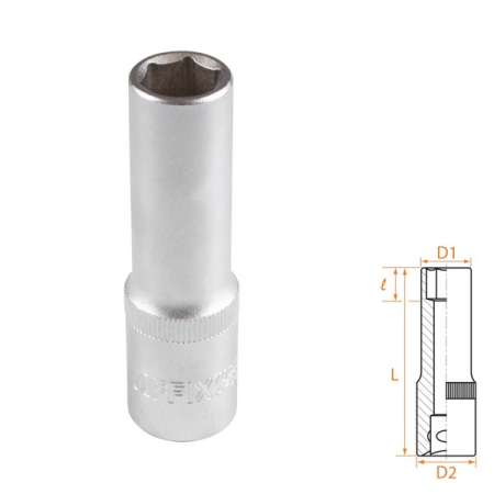 Головка торцевая глубокая шестигранная 1/2", 13 мм, AFFIX AF00140013