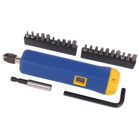 Отвертка динамометрическая 2-10 Нм, 1/4", с набором бит, JTC-4625A