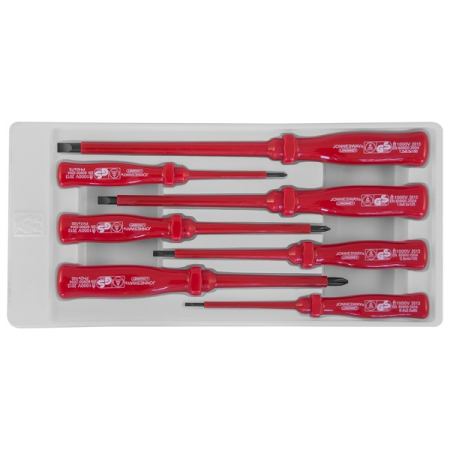 Набор отверток стержневых диэлектрических, 7 предметов, Jonnesway D02AC07S