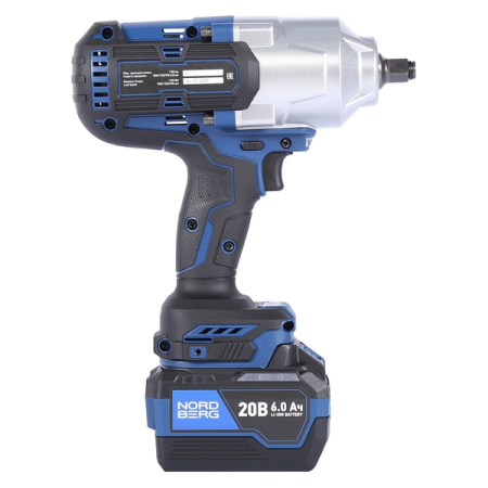 NORDBERG NE812K Гайковерт аккумуляторный, 1/2", 1700Нм, 20В, с двумя 6А акк. и зар. уст-вом, кейс