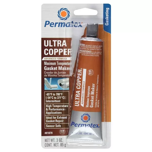 Формирователь прокладок сверхвысокотемпературный, 85 г, Permatex Ultra Copper Maximum Temperature RTV Silicone Gasket Maker