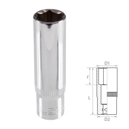 Головка торцевая глубокая шестигранная 3/8", 13 мм TOLSEN TT16363