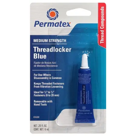 Фиксатор резьбовых соединений средней фиксации синий, 6 мл, Permatex Medium Strength Threadlocker Blue