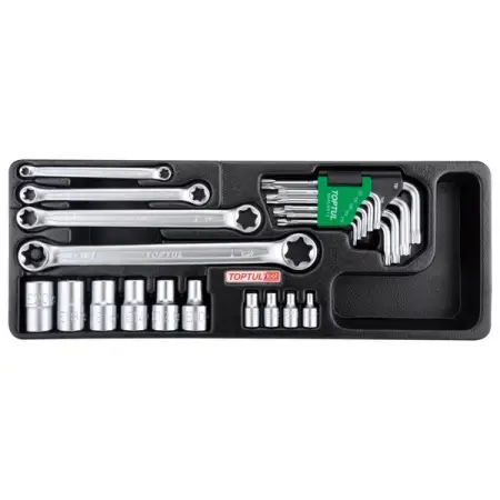 Набор головок и ключей Torx, 23 пр., в ложементе TOPTUL GAAT2302