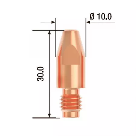 Контактный наконечник M8x30 мм, 1,6 мм, E-Cu (25 шт) FUBAG FB.CTM8.30-16
