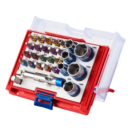 Набор вставок (бит) 1/4 дюйма, TORX, HEX, PZ, PH, SLOT, 28 предметов МАСТАК 058-10028C