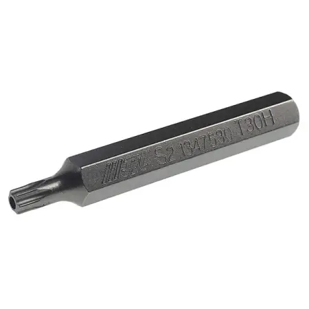 Бита TORX с отверстием удлиненная T30Hx75 мм, 10 мм, JTC-1347530