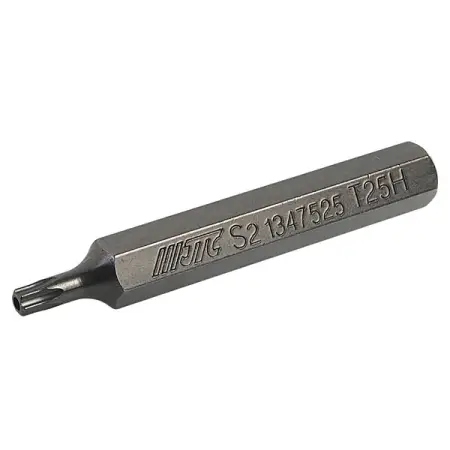 Бита TORX с отверстием удлиненная T25Hx75 мм, 10 мм, JTC-1347525
