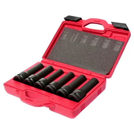 Набор головок 3/4" TORX E18-E24 и 12-гранных 17-19 мм, ударных глубоких, 6 предметов, JTC-J606E