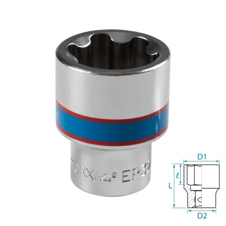 KING TONY 433E32M Головка торцевая TORX Plus 1/2", EP32